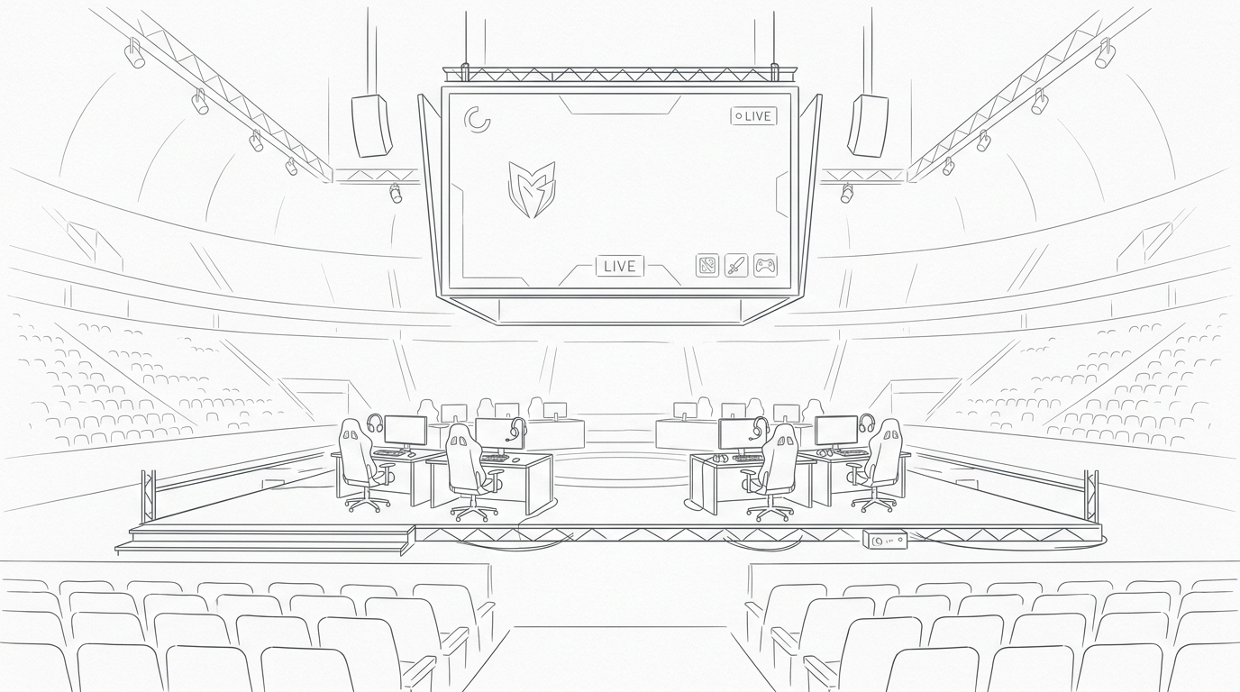 Esports arena drawing
