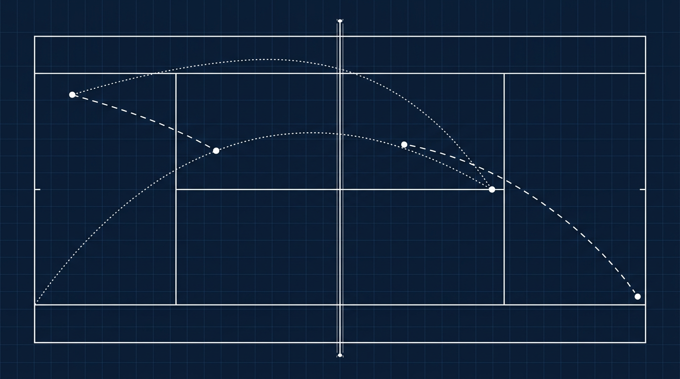 Tennis court shot trajectories